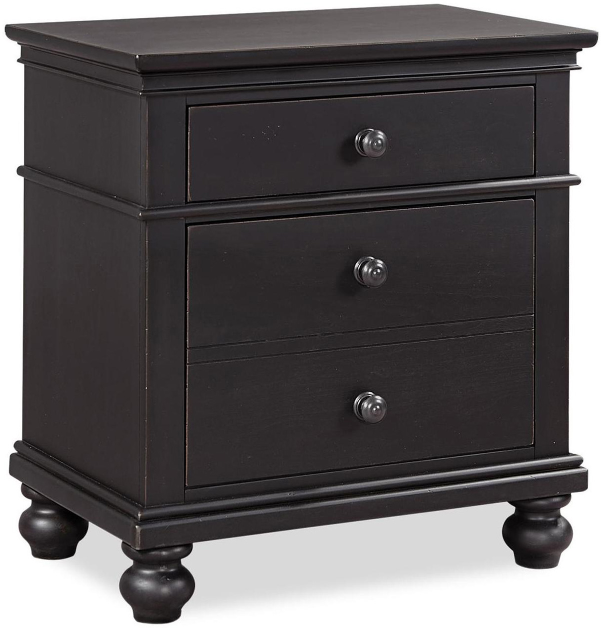 Oxford 2 Drawer Nightstand in the Rubbed Black finish
