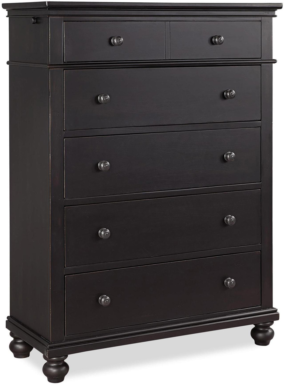 Oxford 5 Drawer Chest in the Rubbed Black finish