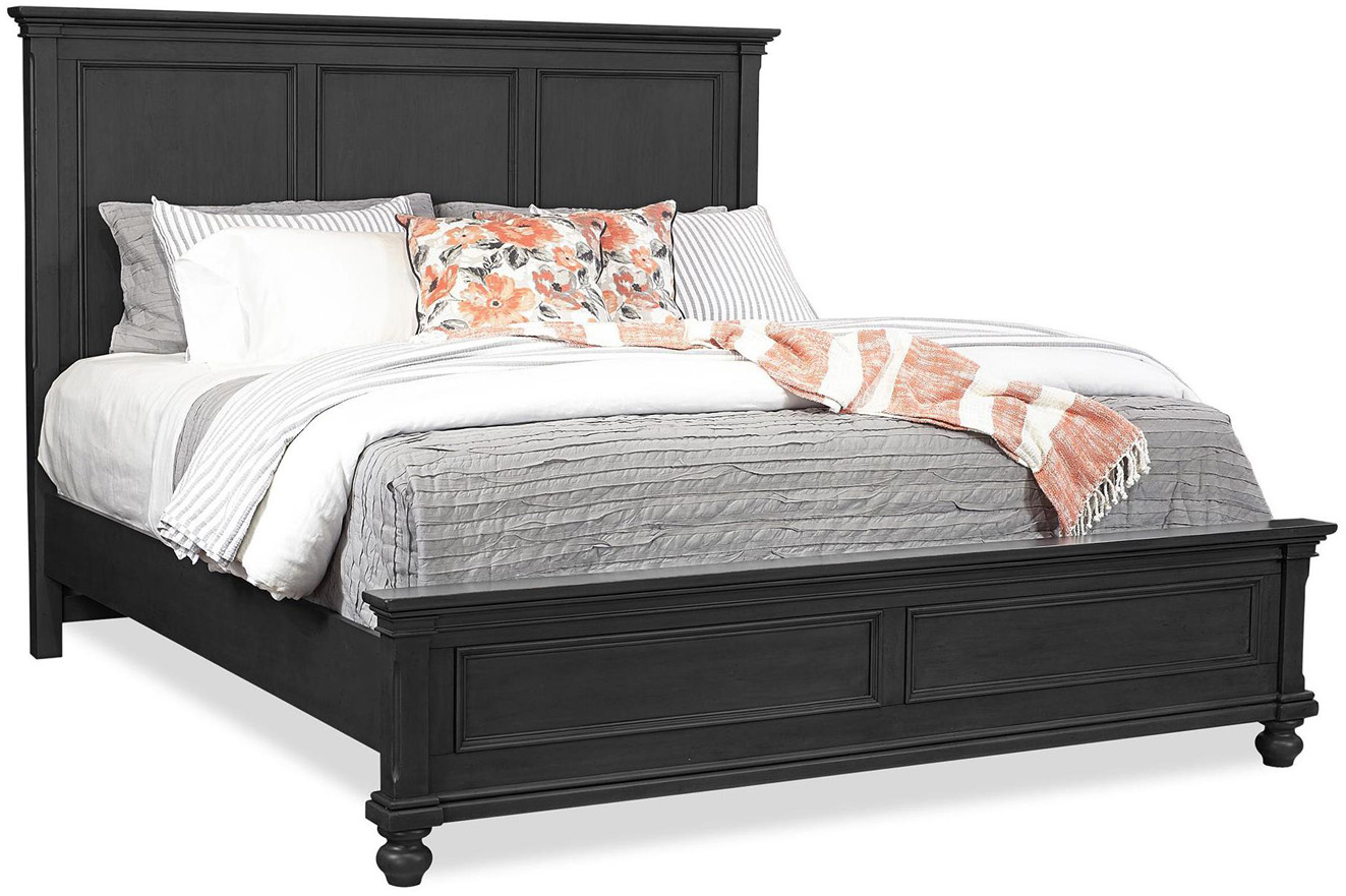 Oxford Panel Bed in the Rubbed Black finish