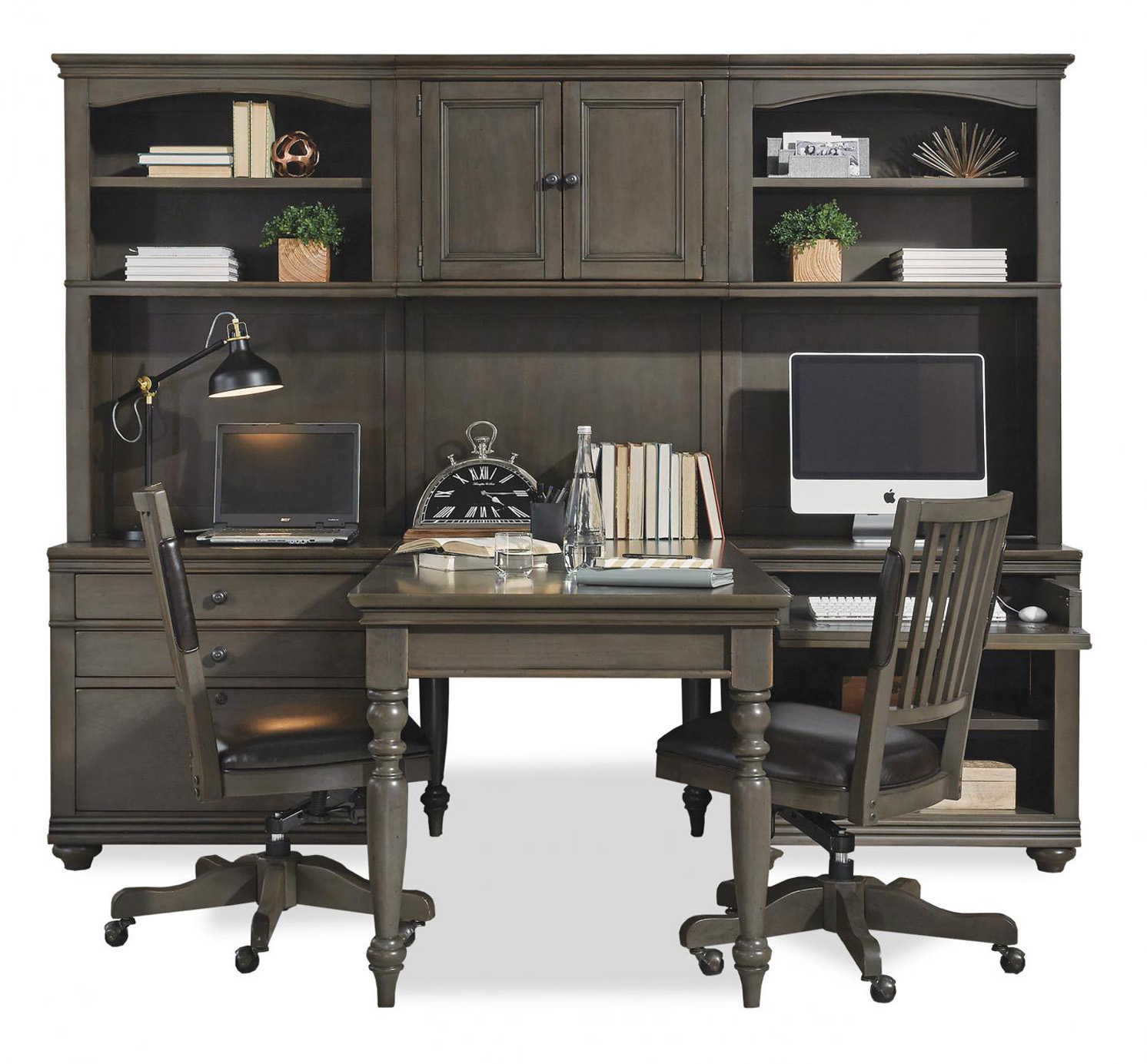 Aspenhome Gray Open Shelf Desk