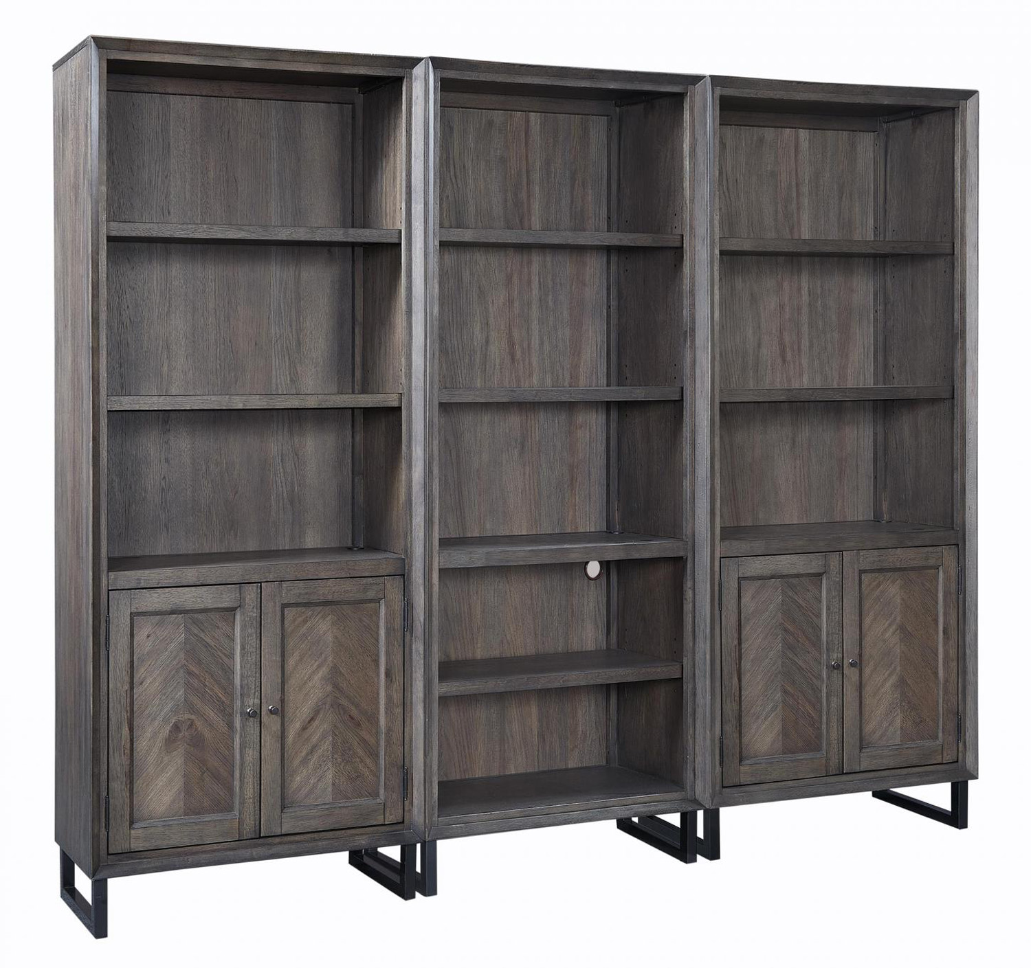 Harper Point Bookcases in the Fossil finish