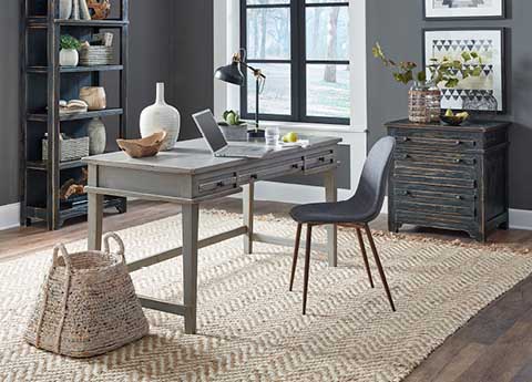 Aspenhome Gray Open Shelf Desk