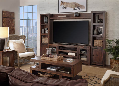 aspenhome Entertainment Walls - Contemporary Alder Entertainment Wall DL