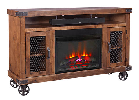 aspenhome TV Consoles - Industrial 62" Highboy Fireplace Console DN