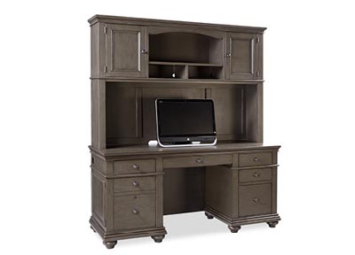 aspenhome Desks - Credenza-Hutches - Oxford 66" Credenza Desk & Hutch I07