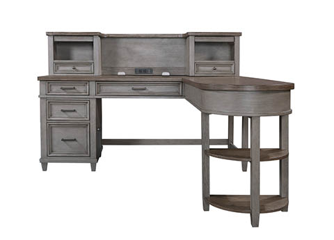 Pedestal Desk and Return - Caraway / I248