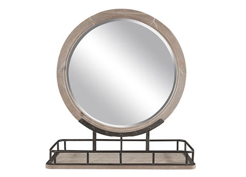 Round Mirror w/ Metal Base - Foundry / I349